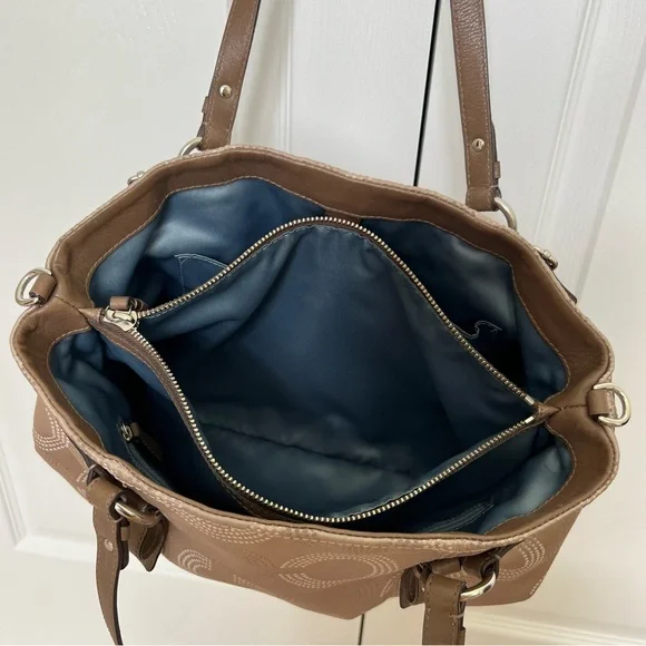 Coach Gold Dotted Madison Handbag (Authentic) - Picture 4 of 7